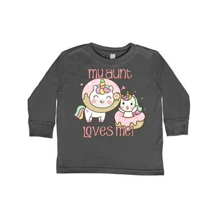 

Inktastic My Aunt Loves Me Unicorn Gift Toddler Boy or Toddler Girl Long Sleeve T-Shirt