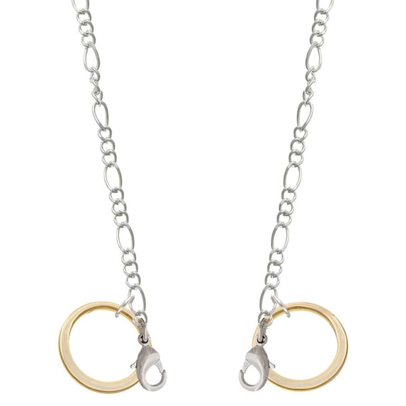 Goldtone Large Karma Ring Silvertone Face Mask Necklace