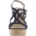thumbnail image 3 of SUN STONE Womens Black 1" Platform Adjustable Cork-Like Braided Padded Nadiya Round Toe Block Heel Buckle Dress Slingback Sandal 9.5 M, 3 of 3