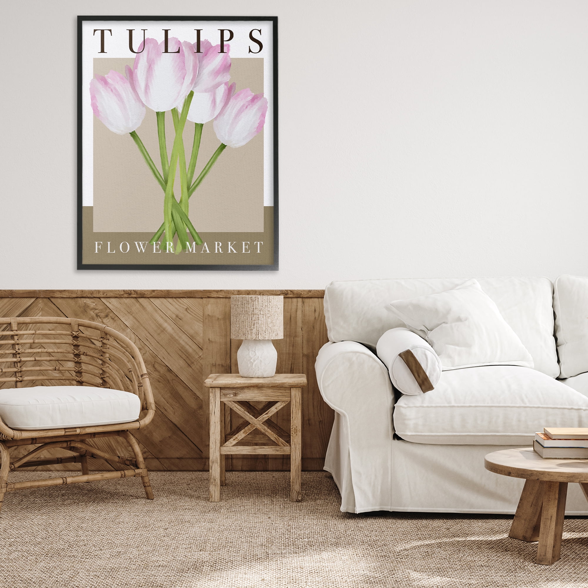 Stupell Industries Tulips Flower Market Black Framed Giclee Art, design by Jennifer Stith