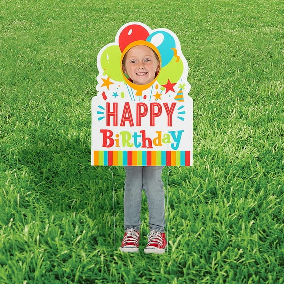 16" x 22 1/2" Happy Birthday Party Face Yard Sign
