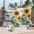 thumbnail image 3 of Yellow Sunflower Outdoor Pillow Covers 20x20 Set of 2,Waterproof Patio Throw Pillowcase Protectors,Butterfly Sunshine Farmhouse Country Decorative Pillow Shams Cushion Covers for Seat Bed Couch Sofa, 3 of 8