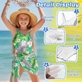 thumbnail image 5 of SEANATIVE Girls One-Piece Bathing Suit with Mesh Wrap Skirt Swimsuit Back Cutout Swimwear Trendy Swimsuits for Teen Kid Young Girls, Size 13-14, Hawaiian Palm Leaf Flower Green, 5 of 7