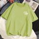 thumbnail image 1 of Camiseta 2023 de algodón para mujer, ropa Harajuku Kawaii con bolsillo y estampado de gato, holgada, informal, de manga corta, Y2k, 100%, 1 of 4