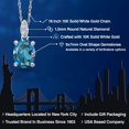 thumbnail image 2 of Gem Stone King 10K White Gold London Blue Topaz and Diamond Pendant Necklace for Women (1.80 Cttw, Oval 9X7MM, With 18 inch Chain), 2 of 6