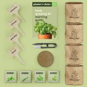 Herb Garden Growing Kit + Herb Grinder - Complete Kitchen Gardening Kit to Easily Grow 4 Culinary Herbs from Seed (Basil, Cilantro, Chives, Parsley) + Comprehensive Guide - Unique Gift for Women & Men