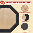 thumbnail image 5 of AVAWING Octagon Poker Table Foldable, 8 Players Texas Holdem Game Table with Chip Trays, Gold, 5 of 7