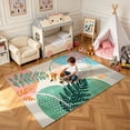 thumbnail image 4 of Pastel Tropical Leaves Abstract Area Rug, Non-Slip Contemporary Floor Carpet for Indoor Use,6'x9',Green, 4 of 9