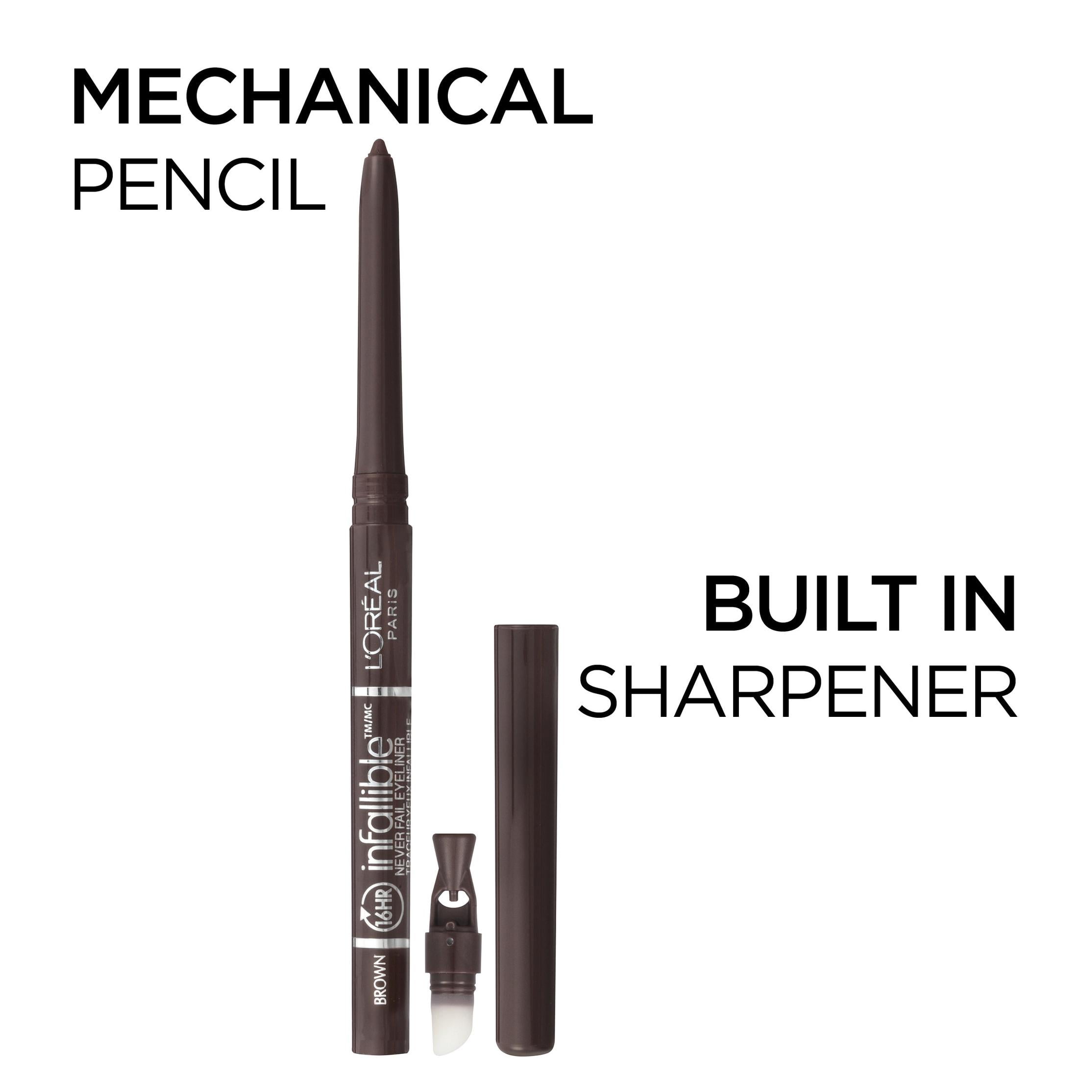 L'Oreal Paris Infallible Never Fail Pencil Eyeliner with Built in Sharpener, Black