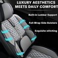 thumbnail image 2 of Fit for Chevrolet Aveo 2010, PU Leather 5 Seats Full Set With Lumbar Support Beautify Interior, Gray and Black Car Seat Covers, Beautify the Interior of Old Cars, 2 of 9