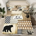 thumbnail image 2 of jejeloiu Safari Bear Moose Twin Sheet Sets,Jungle Wildlife Twin Fitted Sheet,Old Barn Door Flat Sheet For Boys Kids,Microfiber Bedroom Decoration,3pcs, 2 of 7
