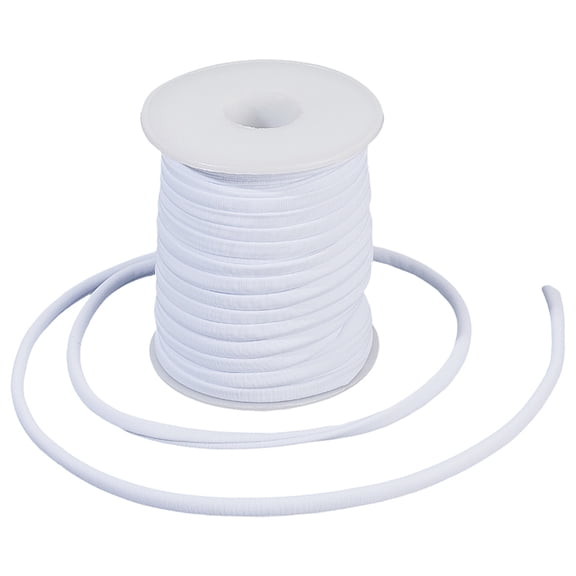21.9 Yard(20m) White Knit Thread Soft Nylon Cord T-Shirt Yarn Flat 3mm Thick Stretch Beading Thread Fabric Swimsuit String DIY