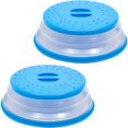 thumbnail image 1 of Paquete de 2 cubiertas plegables de silicona para platos de microondas, colador para salpicaduras de alimentos, azul Xemadio HQ-357, 1 of 1