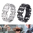 thumbnail image 2 of (Negro) Pulsera de plata multiherramientas de supervivencia para hombres, pulsera multifunción de acero inoxidable 29 en 1 Pulsera multiherramientas para exteriores Pulsera de banda de rodadura port, 2 of 5