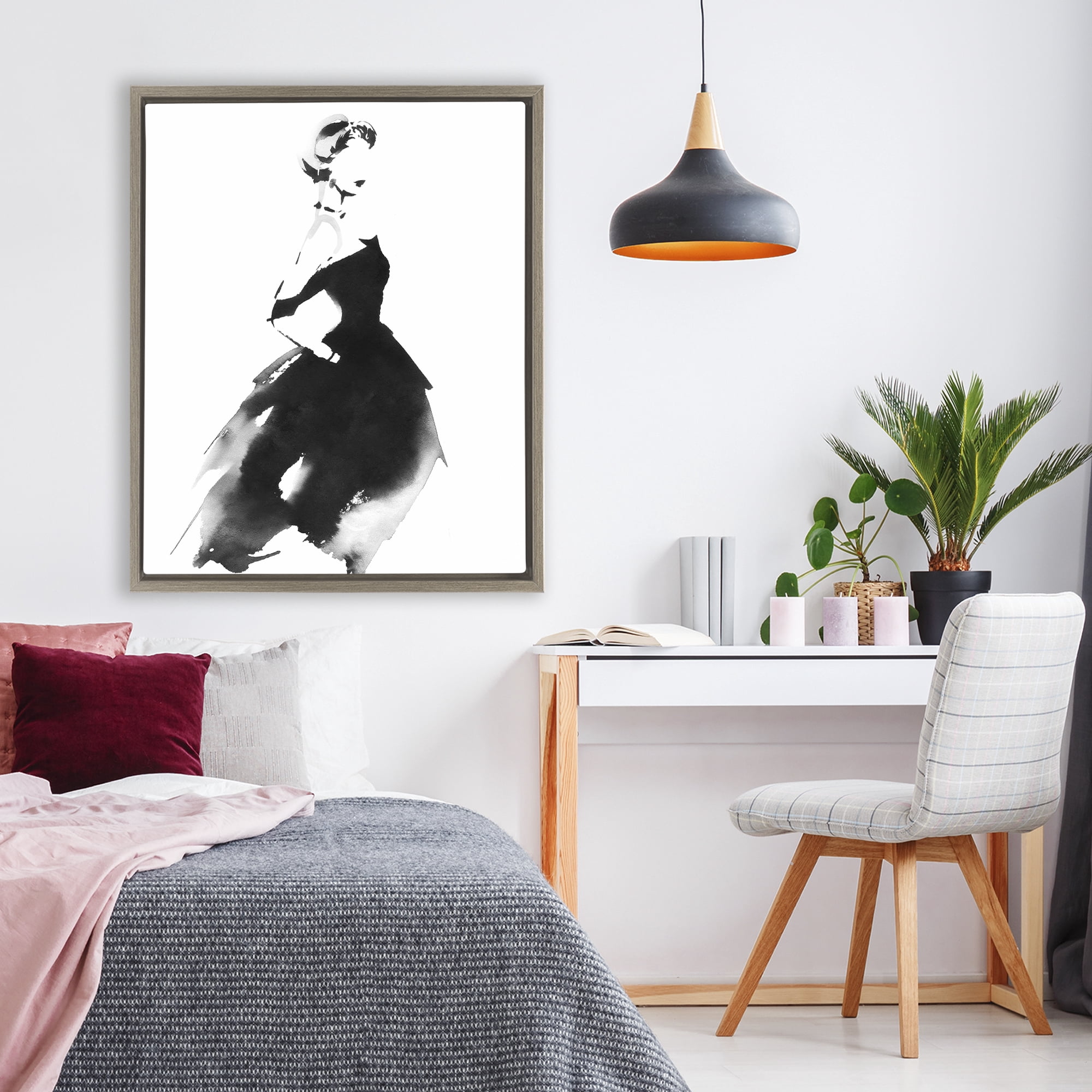 Stupell Industries Shadow Waltz Silhouette Brown Framed Floater Canvas Wall Art, design by Svetlana Aleynikova