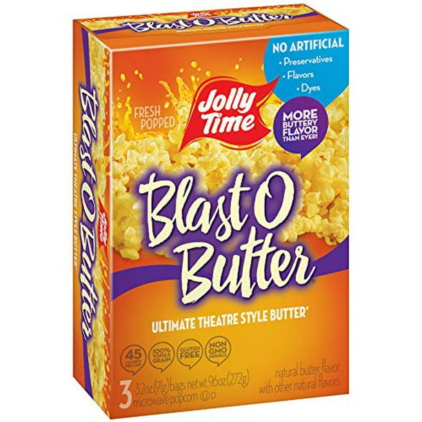 Jolly Time Blast O Butter Microwave Popcorn, 3 ct3.2oz bags