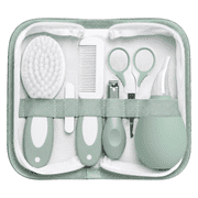 Bizzu Baby Grooming Kit, 11-Piece Essential Care Set with Brush, Comb, Nail Tools & Storage Case, Sage