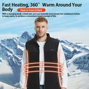 Heated Vest with Battery Pack for Men Women, Heating Vest with 13 Heating Zones Washable Heating Jackets Size Adjustable Winter Vest, Black