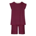 thumbnail image 3 of Two Piece Sets for Girls Going-Out Outfits 3-14 Years Toddlers Teens Casual Stripe Printed Sleeveless Tank Tops and Shorts Set with Pockets, 3 of 8
