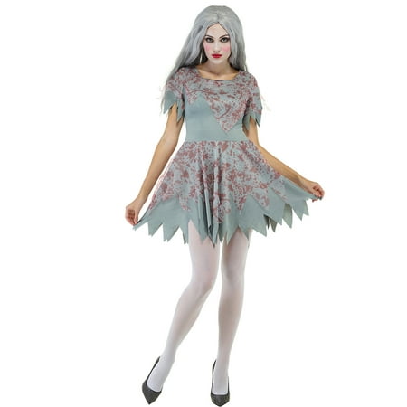 Bloody Women Dress Zombie Outfit Halloween Fancy Dress Costume