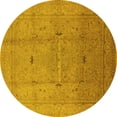 thumbnail image 1 of Ahgly Company Indoor Round Oriental Yellow Industrial Area Rugs, 4' Round, 1 of 4
