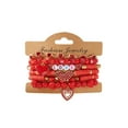 thumbnail image 2 of Valentine's Day Heart Bracelet Set for Women, Red Crystal Beaded Charm Friendship Bracelets, Romantic Love Jewelry Gift for Her, Anniversary Birthday Present, 2 of 6