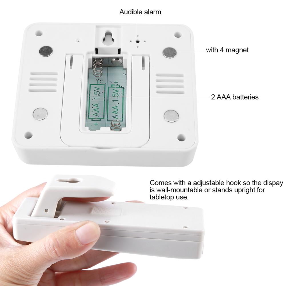 Wireless Digital Audible Alarm Refrigerator Thermometer with 2PCS Sensor Min/Max Display, Digital Refrigerater Therometer, Digital Alarm Thermometer