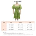 thumbnail image 3 of Vestido de mujer con mangas cortas acampanadas, dobladillo con volantes, cintura cruzada, espalda hueca, vestido de verano fruncido, verde claro L, 3 of 3