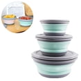 thumbnail image 2 of stanreset 3Pcs Folding Camping Bowl Set Portable Silicone Kitchen Containers for Travel Outdoor Camping Blue, 2 of 6