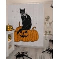 thumbnail image 4 of Halloween Black Cat Pumpkins Retro Shower Curtain Set ，Waterproof Fabric Shower Curtains Shower Curtains for Bathroom,Bathroom Decor 72"x84", 4 of 6