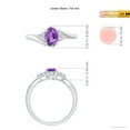 thumbnail image 4 of ANGARA Natural Oval Amethyst Bypass Ring with Trio Diamond Accents in 14K White Gold for Women (Size-7x5mm) | February Birthstone, Anniversary, Jewelry Gift for Women | Natural Amethyst Ring, 4 of 8