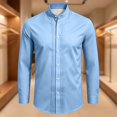 thumbnail image 5 of Ytobaz Dress Shirt for Men Long Sleeve Button Down Casual Tuxedo Shirts with Pleated Front Wrinkle Free Classic Fit Band Collar Tops for Wedding Party Banquet Business, 5 of 5