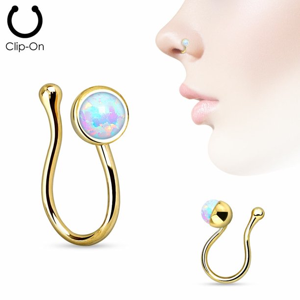 n/a Opalite Gem Non Piercing Nose Clip Nose ring Stud sold