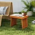 thumbnail image 2 of Gymax Outdoor Folding Side Table Patio Acacia Wood End Table w/ Slatted Tabletop, 2 of 10