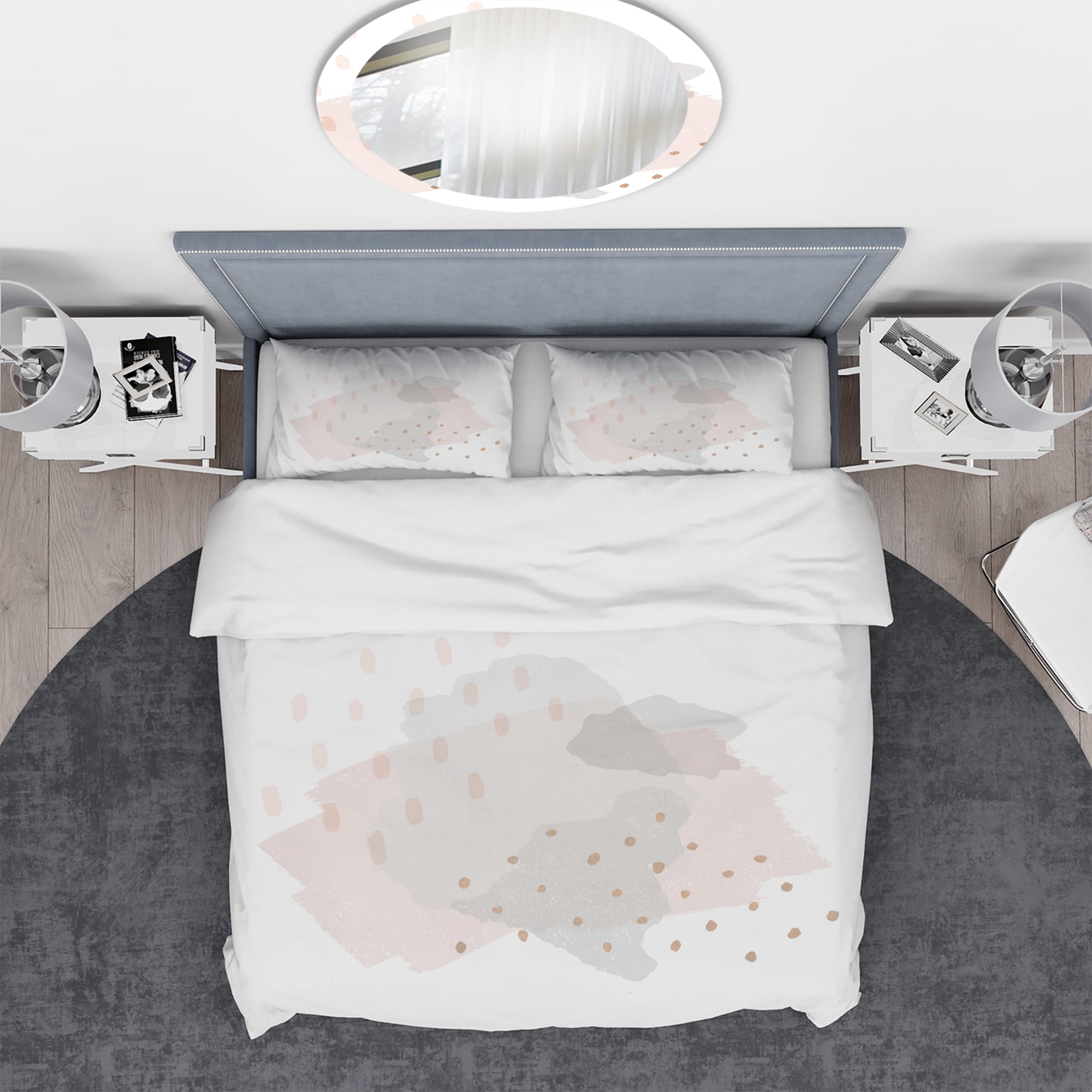 Designart 'Watercolor Minimal Blush III' Geometric Duvet Cover Set