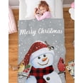 thumbnail image 4 of Happy Christmas Snowman and Cardinals Throw Blankets, Grey Winter Holidays Soft Fleece Blanket Decorative for Home Sofa Couch Chair Living Bedroom,30x40 Inches,, 4 of 6