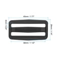 thumbnail image 2 of Uxcell 1 1/2 Inch Tri-Glide Slide Buckles, 20 Pack Plastic Webbing Strap Fastener for Backpack Bag Belt, Black, 2 of 5