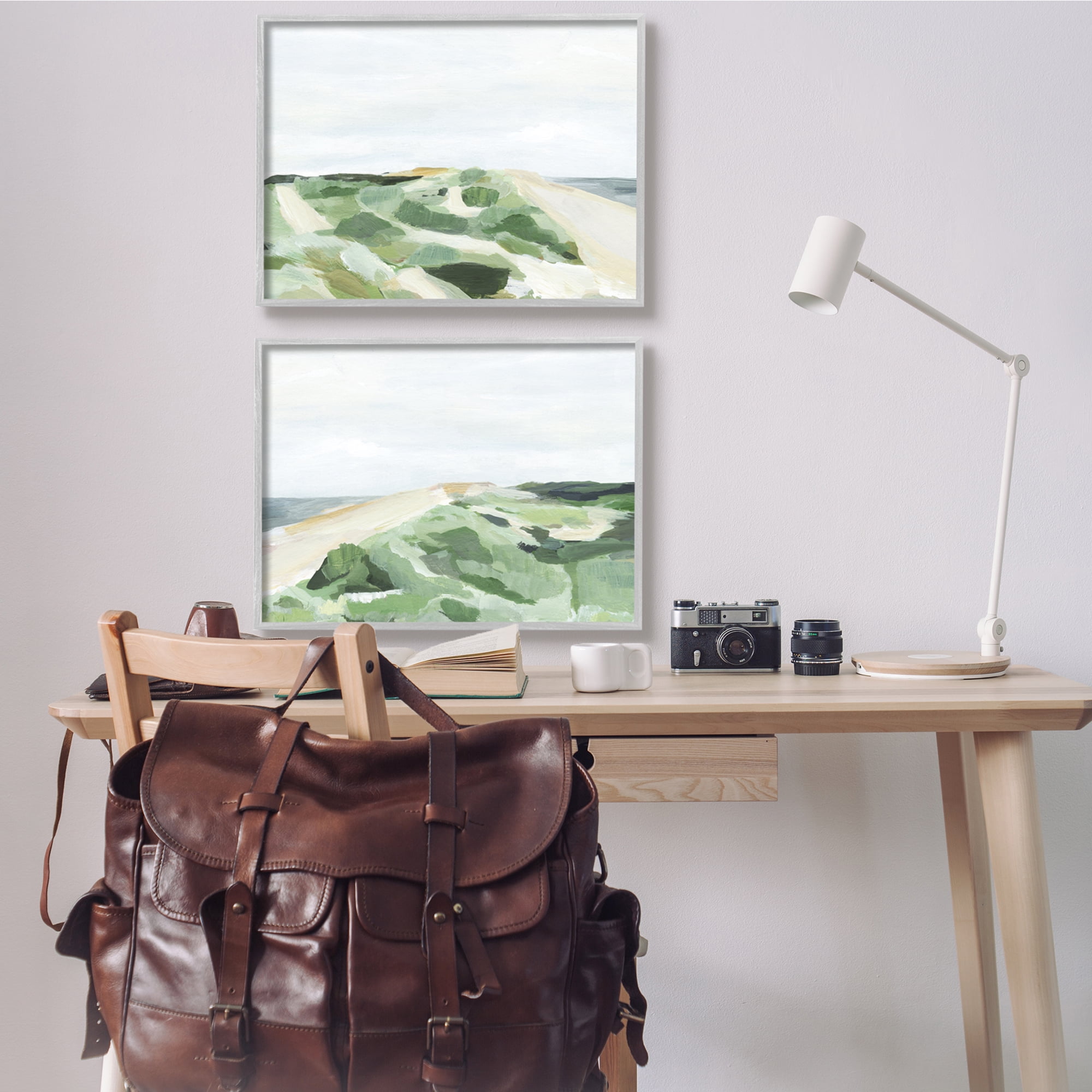 Stupell Indtries Ocean Coastline Greenery Beach Green Beige Blue,30 x 24,Design by Annie Warren