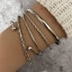 thumbnail image 1 of Pulsera elegante de cuentas negras con forma de corazón para mujer, 5 piezas, regalo para mujer, conjunto de joyería, 1 of 4