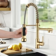 PROOX Spring Kitchen Sink Faucet Pull Down Sprayer Single Handle Modern Kitchen Faucets