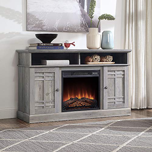 BELLEZE Modern Farmhouse Electric Fireplace TV Stand & Media