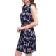 thumbnail image 4 of Día de San Patricio Vestido Sin Mangas Con Cinturón Estampado Por Encima De La Rodilla Con Media Tapeta Para Mujer Azul marino XS, 4 of 7
