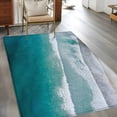 thumbnail image 2 of Rectangle Area Rugs 3 x 5 Ft, Dark Teal Beach Non-Slip Residential Carpet, Summer Sea Waves Coastal Nautical Indoor Crawling Mats Runner Rugs for Living Room/Dining Room/Bedroom, 2 of 8