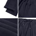 thumbnail image 6 of Corduroy Straight Leg Pants for Men Wide Leg Relaxed Fit Striped Drawstring Spring Fall Travel Trousers, 6 of 7