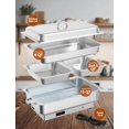 thumbnail image 2 of QinaQin Juego de 2 chafing dishes eléctricos de 9 QT en acero inoxidable, incluye charola completa y 2 medias charolas, ideal para buffet y eventos, 2 of 7