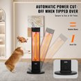 thumbnail image 6 of VEVOR Infrared Heater, 1500W Remote Control Electric Space Heater, Patio Heater w/ 3 Speeds & Timer & Tip-Over Protection, Outdoor/Outdoor for Bedroom,Studio,Porch,Dining Room,Studio, Stand,40in L, 6 of 9