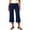 15# Navy, variant on Fold Over Capri Pants for Women Low Rise Wide Leg Yoga Capris Summer Cute Going Out Flowy Cropped Gaucho Pants Navy S