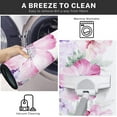 thumbnail image 6 of Kitchen Rugs and Mats Non Skid Washable Set of 2, Pink Purple Rose Bloom Floral Kitchen Mats for Floor, Spring Flowers Bouquet Green \u200bLeaf Under Sink Mats for Kitchen, 6 of 6