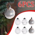 thumbnail image 2 of Axiiglly 6Pcs Christmas Balls Ornaments, 3.15" Glitter Transparent Christmas Balls Set with Stuffed, Shatterproof Xmas Hanging Balls for Christmas Trees Decorations, Holiday Party Decor, Silver, 2 of 8