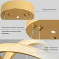 thumbnail image 6 of Deyidn 12.6 Inch 2-Light Adjustable Gold Ring Chandelier with Integrated LED, Modern Dimmable Pendant Light Fixture for Dining Room, Kitchen Island, Living Room, 6 of 9
